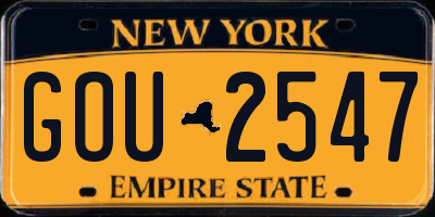 NY license plate GOU2547