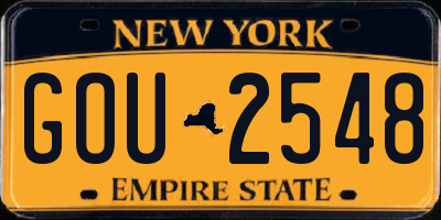 NY license plate GOU2548