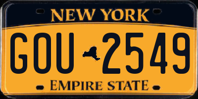 NY license plate GOU2549