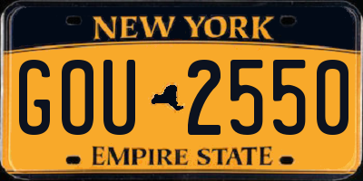 NY license plate GOU2550