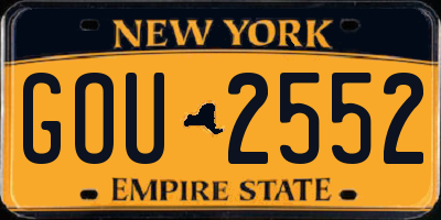 NY license plate GOU2552