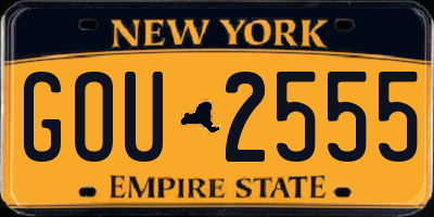 NY license plate GOU2555