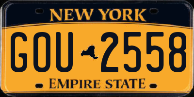 NY license plate GOU2558