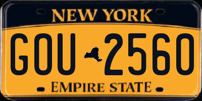 NY license plate GOU2560