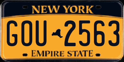 NY license plate GOU2563