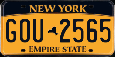 NY license plate GOU2565