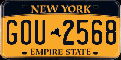 NY license plate GOU2568