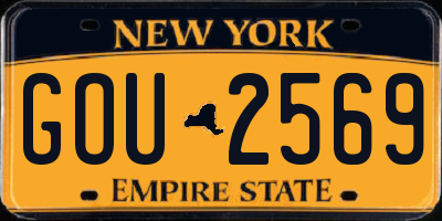 NY license plate GOU2569