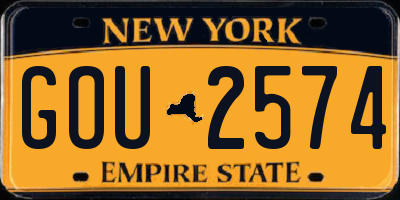 NY license plate GOU2574