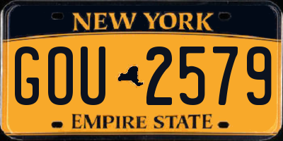 NY license plate GOU2579