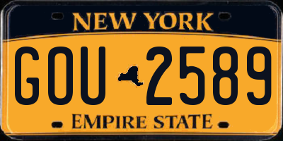 NY license plate GOU2589