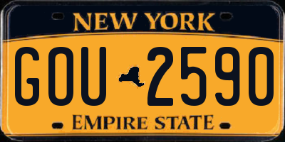 NY license plate GOU2590