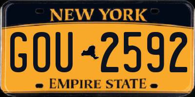 NY license plate GOU2592