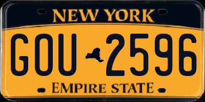 NY license plate GOU2596