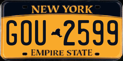 NY license plate GOU2599