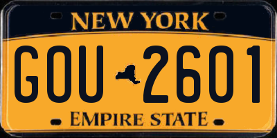 NY license plate GOU2601