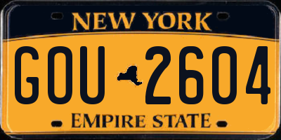 NY license plate GOU2604