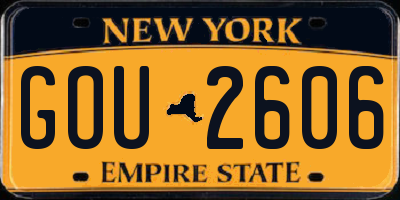 NY license plate GOU2606