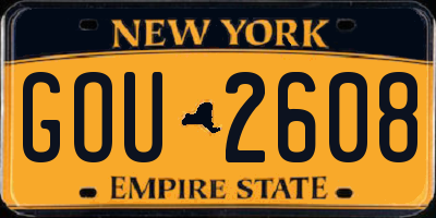 NY license plate GOU2608