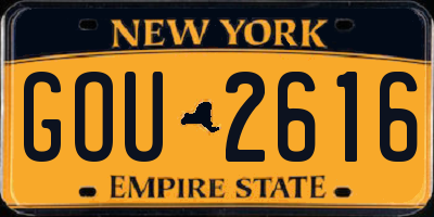 NY license plate GOU2616