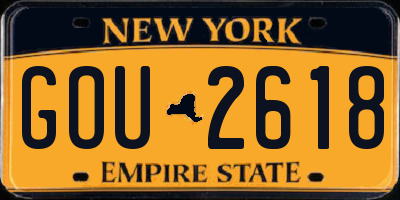 NY license plate GOU2618