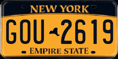 NY license plate GOU2619