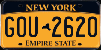 NY license plate GOU2620