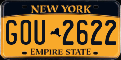 NY license plate GOU2622