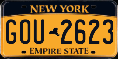 NY license plate GOU2623