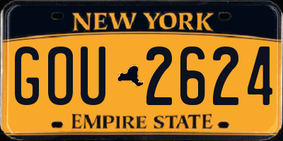 NY license plate GOU2624