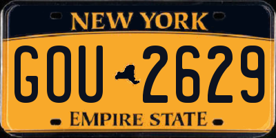NY license plate GOU2629