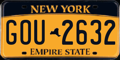 NY license plate GOU2632