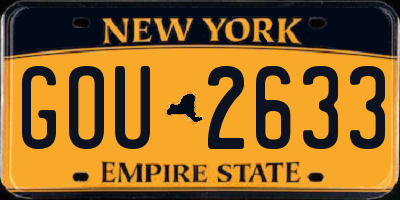 NY license plate GOU2633