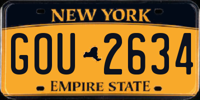 NY license plate GOU2634