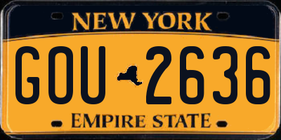 NY license plate GOU2636