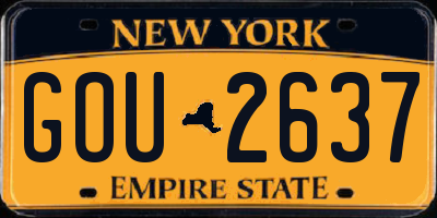 NY license plate GOU2637