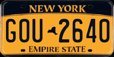 NY license plate GOU2640