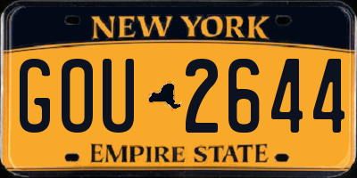 NY license plate GOU2644