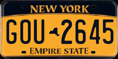 NY license plate GOU2645