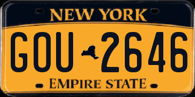 NY license plate GOU2646