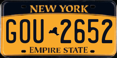 NY license plate GOU2652