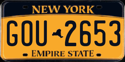 NY license plate GOU2653