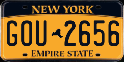 NY license plate GOU2656
