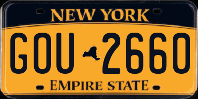 NY license plate GOU2660
