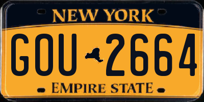 NY license plate GOU2664