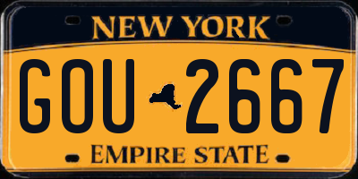 NY license plate GOU2667