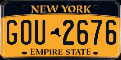 NY license plate GOU2676