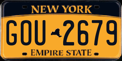 NY license plate GOU2679