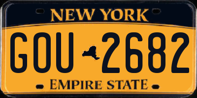 NY license plate GOU2682