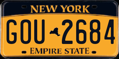 NY license plate GOU2684